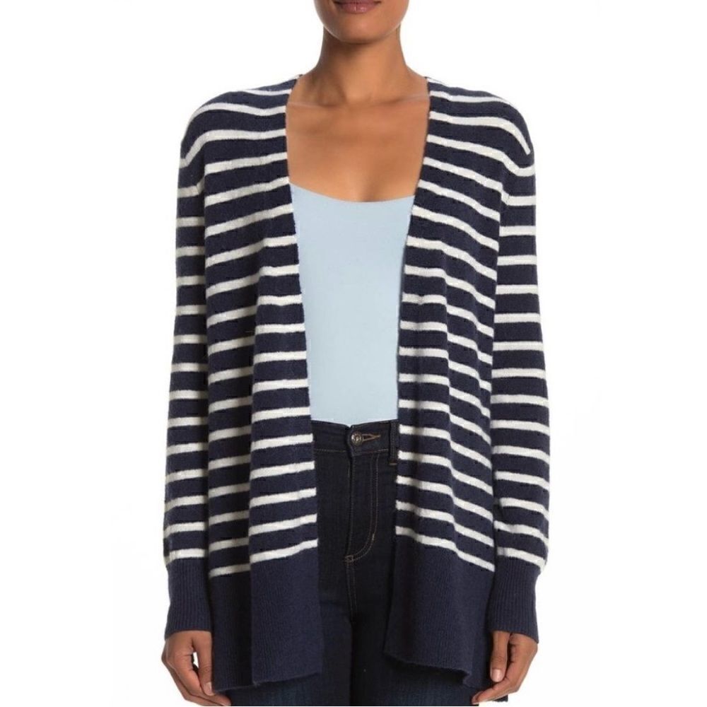 Madewell Walker Navy Striped Cardigan